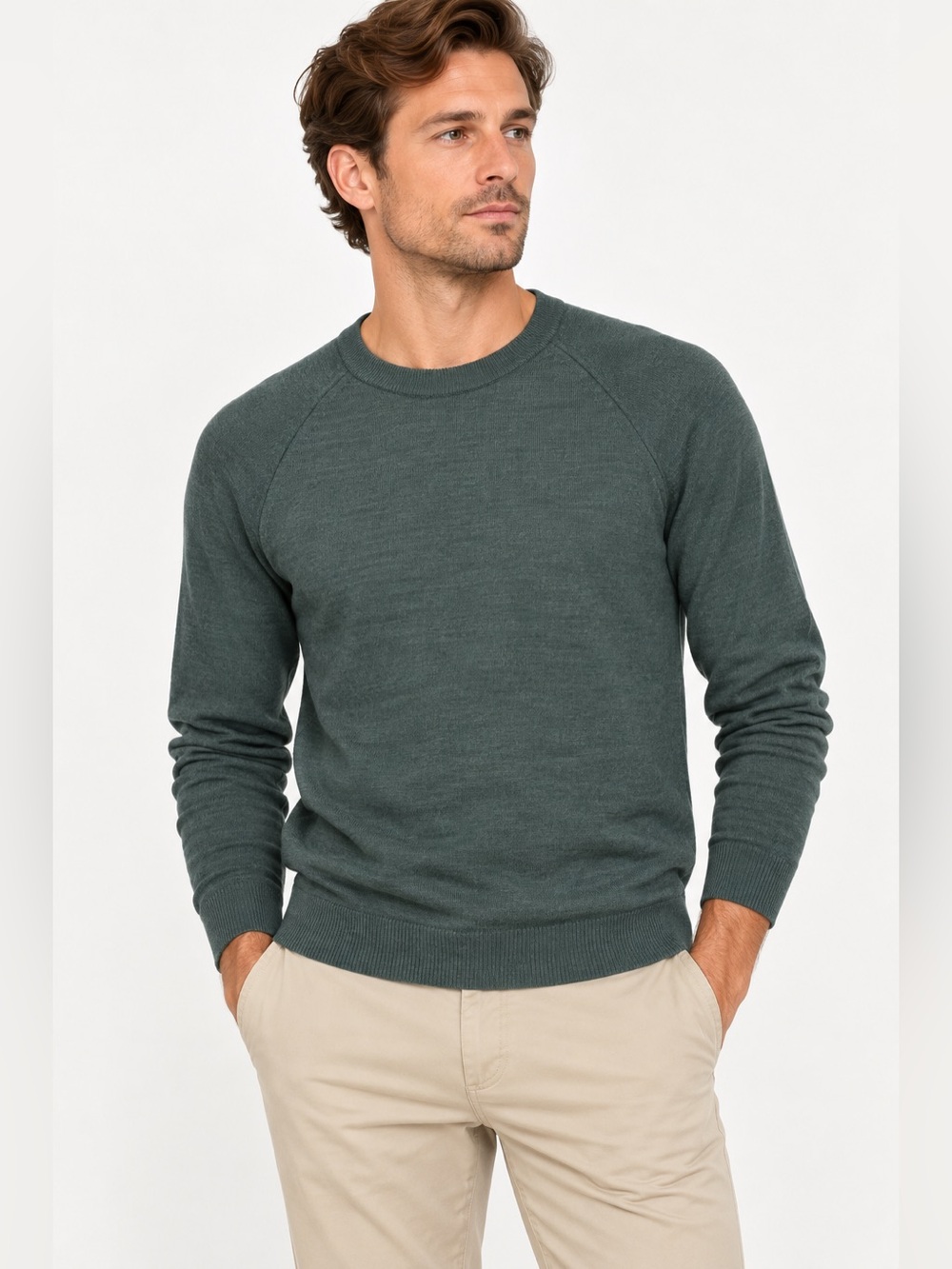 Banana Republic Men’s 100% Merino Wool Crewneck Sweater | minimal, neutral | S